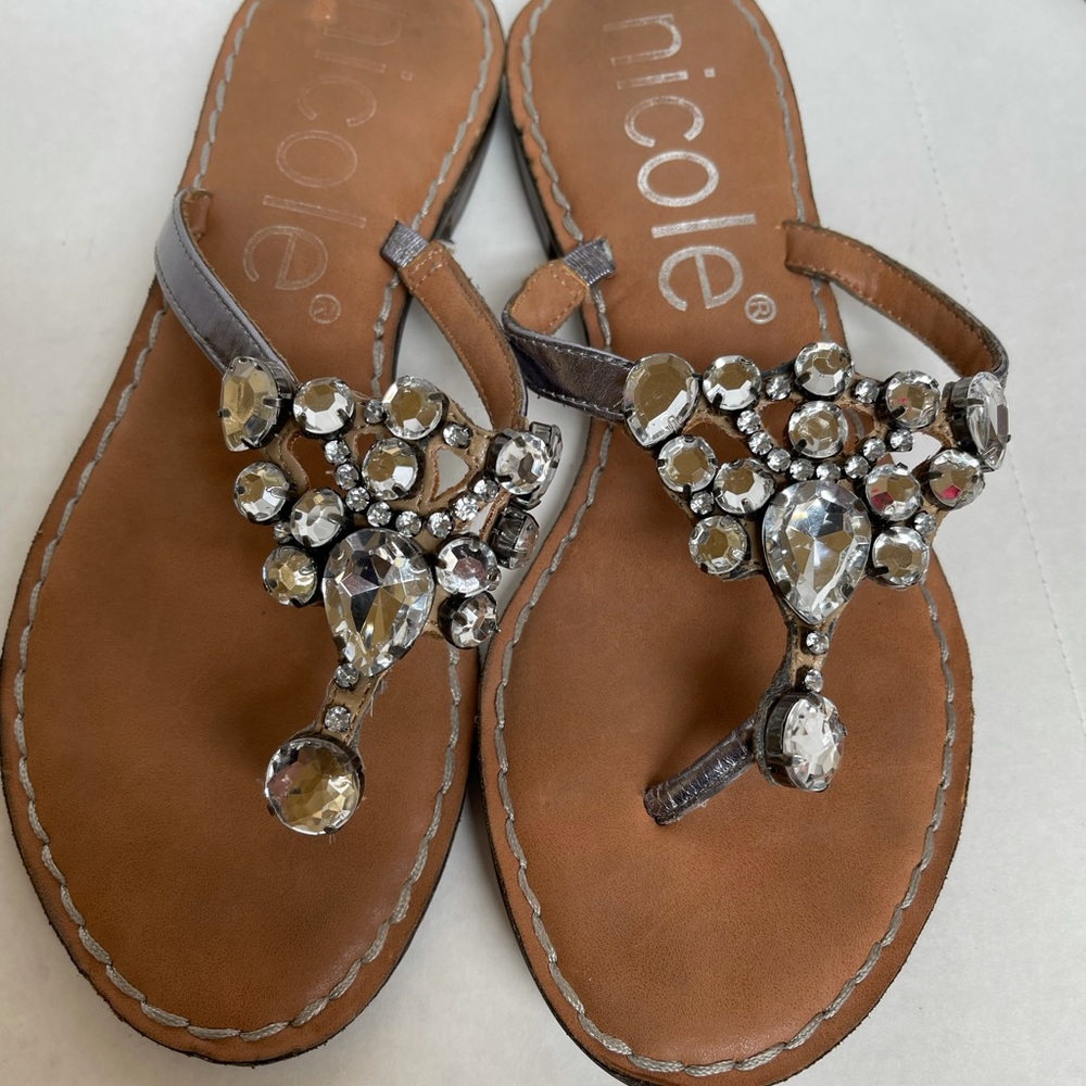 Nicole Rhinestone sandals size 8